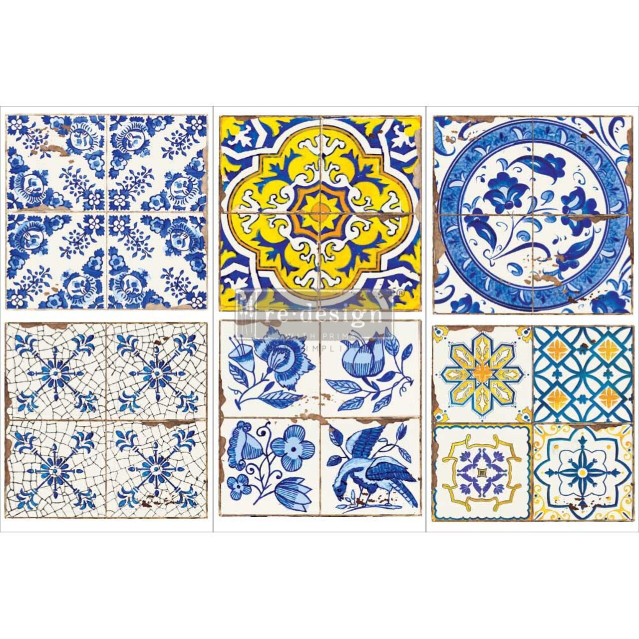 Prima Marketing Re-Design Decor Transfers 6"X12" 3/Sheets-Casa Tiles